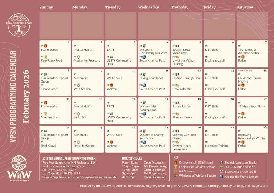 February 2026 VPSN Calendar